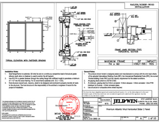PR Instl Docs FL42243 R1 II D009346 (42243.1) - Premium Atlantic Vinyl Horizontal Slider 2 Panel-Impact 74x62 DP50-55 FBC Installs 2-14-25 DSS