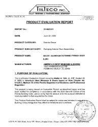 PR TECH DOCS FL42332 R0 AE PER DRWG 23-021 AMERICAS BEST WINDOWS DOORS