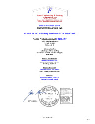 PR Instl Docs FL4236 R7 II SL 20 24 Ga. over Metal Deck