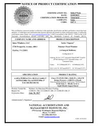 PR CERTIFICATE FL42373 R1 C CAC SUPERA COMPOSITE FIXED, SM DP50 IMPACT NI014779.04 10.5.23