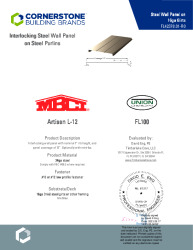 PR INSTL DOCS FL42378 R0 II 24GA ARTISAN L12 FL100 16GA GIRTS