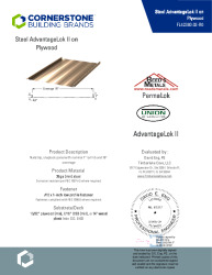 PR Instl Docs FL42380 R0 II 26ga AdvantageLokII on Plywood