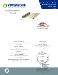 PR Instl Docs FL42380 R2 II 24ga SecureSeam on 1x4s on Plywood HVHZ