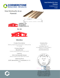 PR Instl Docs FL42380 R2 II 26ga Slimline SL16 on Plywood HVHZ