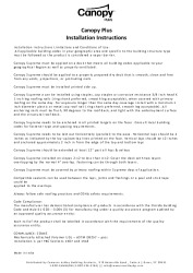 PR INSTL DOCS FL42431 R0 II CANOPY PLUS INSTALLATION INSTRUCTIONS - V1