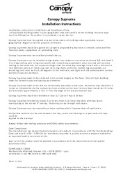 PR INSTL DOCS FL42431 R0 II CANOPY SUPREME INSTALLATION INSTRUCTIONS - V1