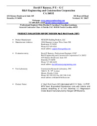 PR TECH DOCS FL42443 R0 AE NEXGEN BUILDING PRODUCTS LLC WALL PANELS PRODUCT EVALUATION REPORT