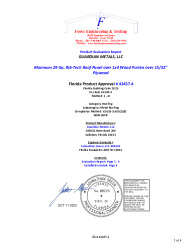 PR Instl Docs FL42457 R0 II 29 Ga. Rib-Tech Panel over 1x4 wood purlins over Plywood