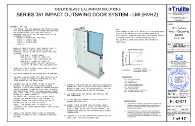 PR Instl Docs FL42671 R1 II 351 Door FL42671 - Installation Dwg Rev1 SIGNED