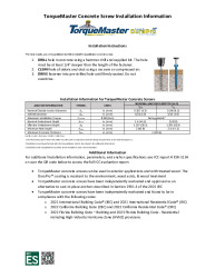 PR INSTL DOCS FL44404 R0 II TORQUEMASTER CONCRETE SCREW INSTALLATION INSTRUCTIONS