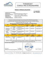 PR TECH DOCS FL44414 R0 AE PRODUCT APPROVAL EVALUATION COVER