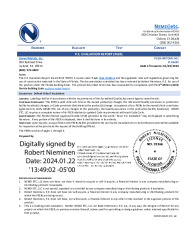 PR Instl Docs FL46439 R0 II 2024 01 22 FINAL PEER-HNTDMI-001 FL46439