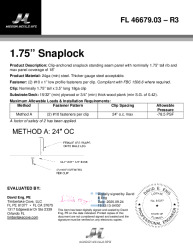 PR INSTL DOCS FL46679 R3 II 175 SNAPLOCK PLYWOOD