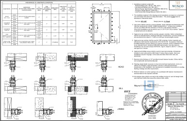 PR INSTL DOCS FL46723 R0 II WKH NI-1150S-CO INSTALL-THROUGH FRAME-STAMPED DRAWINGS 04-26-24