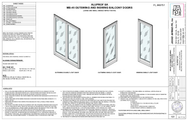 PR Instl Docs FL46751 R0 II MB-45 OUTSWING-INSWING BALCONY DOORS-JA-1232-24-SS