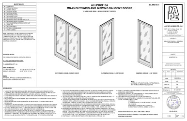 PR Instl Docs FL46751 R1 II MB-45 OUTSWING-INSWING BALCONY DOORS-JA-1232-24-SS R1