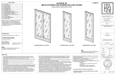 PR Instl Docs FL46751 R2 II MB-45 OUTSWING-INSWING BALCONY DOORS-JA-1232-24-SS R2