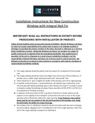 PR INSTL DOCS FL46761 R0 II WINDOW INSTALLATION INSTRUCTIONS (AS)