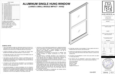 PR INSTL DOCS FL46767 R0 II ALUM SINGLE-HUNG WINDOW-JA-1463-24-SS01