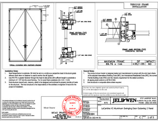 PR Instl Docs FL46788 R1 II D1000384 - LaCantina V2 Aluminum Swinging Door Outswing 2 Panel 90x144 PG35 FBC Installs 4-26-24 DSS