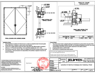 PR Instl Docs FL46788 R2 II D1000384 - LaCantina V2 Aluminum Swinging Door Outswing 2 Panel 99x120 PG40 FBC Installs 4-26-24 DSS
