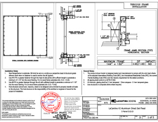 PR Instl Docs FL46788 R3 II D1000651 - LaCantina V2 Aluminum Direct Set Fixed 3 Panel O.O.O 144x132 DP40 FBC 4-20-26 DSS