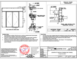 PR Instl Docs FL46788 R3 II D1000651 - LaCantina V2 Aluminum Swinging Door Inswing 4 Panel O.O.XX.O 144x132 DP25 FBC 4-20-26 DSS