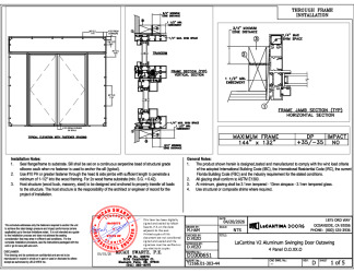 PR Instl Docs FL46788 R3 II D1000651 - LaCantina V2 Aluminum Swinging Door Outswing 4 Panel O.O.XX.O 144x132 DP35 FBC 4-20-26 DSS