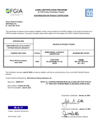 PR CERTIFICATE FL46791 R1 C CAC AAMA 1150S FX AW-PG80-FW - NAFS-17