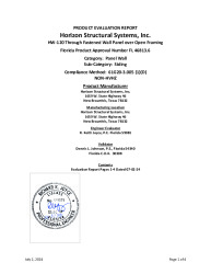 PR TECH DOCS FL46813 R0 AE HW-120 WALL EVALUATION REPORT