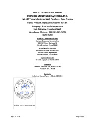 PR TECH DOCS FL46813 R0 AE HW-120 WALL PANEL EVALUATION REPORT