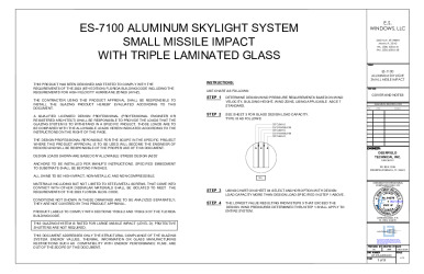 PR Instl Docs FL46852 R0 II ES-7100 ALUMINUM SKYLIGHT WINDOW SS06212024