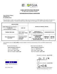 PR CERTIFICATE FL46944 R0 C CAC AAMA 506 - 1150 MONO FX-CO AW-PG70 - D MISSILE IMPACT - NAFS-17