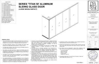 PR INSTL DOCS FL47004 R0 II TITAN 50 ALUM SLIDING GLASS DOOR-JA-1463-24-SS01