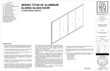 PR Instl Docs FL47004 R0 II Titan 90 Alum Sliding Glass Door-JA-1463-24-SS
