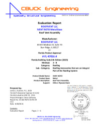 PR Instl Docs FL47016 R0 II 4 24-663 ROTO METAL VENT EVALREPORT
