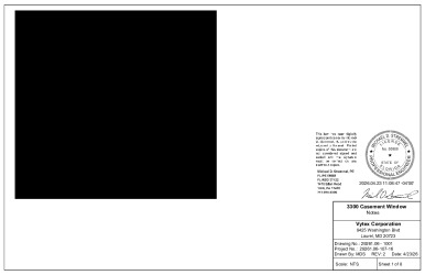 PR Instl Docs FL47074 R2 II 29261.06-1001 (Rev 2) - 3300 CAsement Impact Installation Drawings (36 x 80)