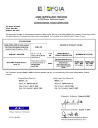 PR CERTIFICATE FL47109 R0 C CAC VPI WINDOWS - ENVISION INSWING DOOR W-TRANSOM (FIN  FINLESS)  IMPACT   OCT. 2024