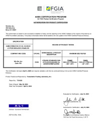 PR CERTIFICATE FL47141 R0 C CAC AAMA CERTIFICATION - 2750-250 OXXO (DP 35) - EXP 20290402