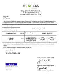 PR CERTIFICATE FL47141 R2 C CAC 22160 - AAMA CERTIFICATION - 2750-3750 XOO (LC 35) - EXP 20290625