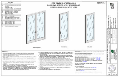 PR INSTL DOCS FL47219 R0 II ECO-NOVO SERIES 675 FRENCH DOOR-JA-2042-24-SS1