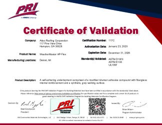 PR CERTIFICATE FL47285 R0 C CAC FL47285 R0 C CAC 117C WEATHERMASTER HP-FLEX 1