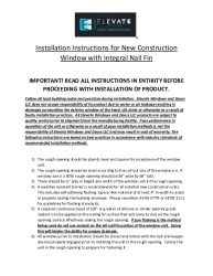 PR INSTL DOCS FL47396 R0 II WINDOW INSTALLATION INSTRUCTIONS