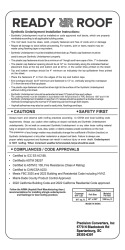 PR INSTL DOCS FL47412 R0 II READY ROOF NEW LABEL