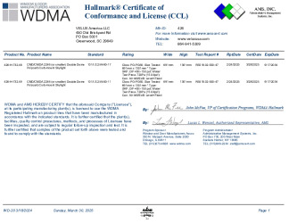 PR CERTIFICATE FL47414 R0 C CAC VELUX CCL CMD-CMDA 2246 CURB-MOUNT POLYCARB SKYLIGHT