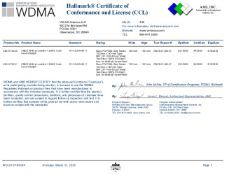 PR CERTIFICATE FL47414 R0 C CAC VELUX CCL CMDG 4646 2004C CURB-MOUNT POLYCARB OVER GLASS SKYLIGHT