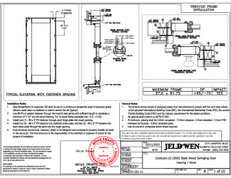 PR Instl Docs FL47464 R1 II D1000237 - Contours (S-2500) Steel Wood Swinging Door ISW-OSW 6-8 1P DP65-70 G-HVHZ-I FBC Installs 2-11-25 DSS