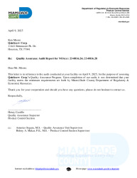 PR TECH DOCS FL47623 R0 AE 2025 AUDIT CONPLIANCE REPORT 250409 QUICKSERV CORP - QA-C