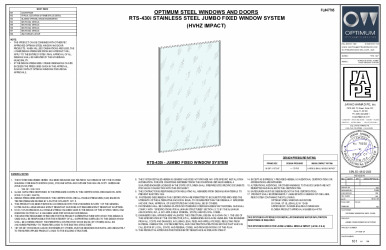 PR INSTL DOCS FL47705 R0 II RTS-430I SS JUMBO FIXED WINDOW-JA-1936-24-SS1
