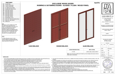 PR INSTL DOCS FL47772 R0 II INSWING OUTSWING DOOR GLAZED FLUSH WOOD PANEL-JA-1113-23